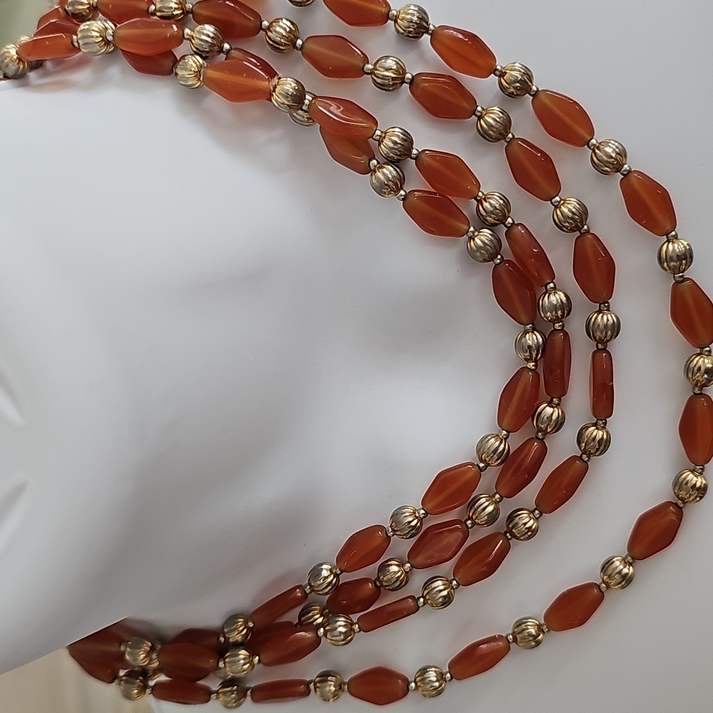 Vintage Carnelian Bead Necklace